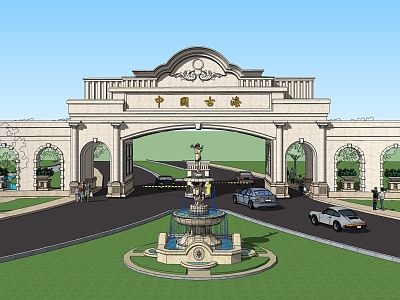 European-style entrance gate residential district entrance gate model