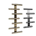 Bathroom Metal Shelf Rack With Multiple Bars In Gold And Black