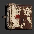 Vintage First Aid Box Design With Rusted White Surface Red Cross Symbol And Metal Handle