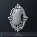 White Oval Carved Decorative Wall Ornament With Intricate Patterns And Elegant Design