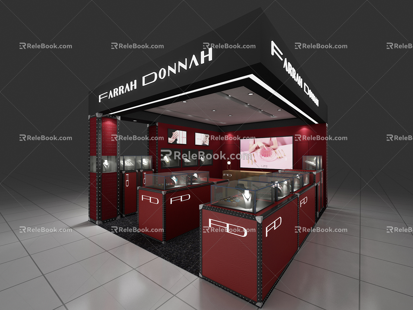 Modern Jewelry Store Counter 3d model