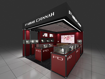 Modern Jewelry Store Counter 3d model