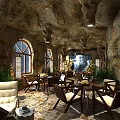Cave Style Visitor Center Interior With Wooden Structures Large Windows Green Plants And Relaxation Seating