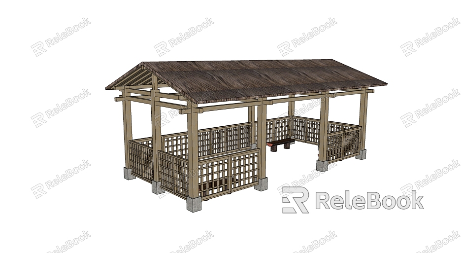 Chinese-style pavilion thatched pavilion model