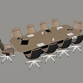 Modern Conference Room Conference Tables and Chairs Negotiation Tables and Chairs Report Hall Conference Tables and Chairs Table and Chairs Combination 3d model