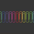 Colorful Paper Clips Arranged In A Row With Shiny Reflections On Sleek Surface