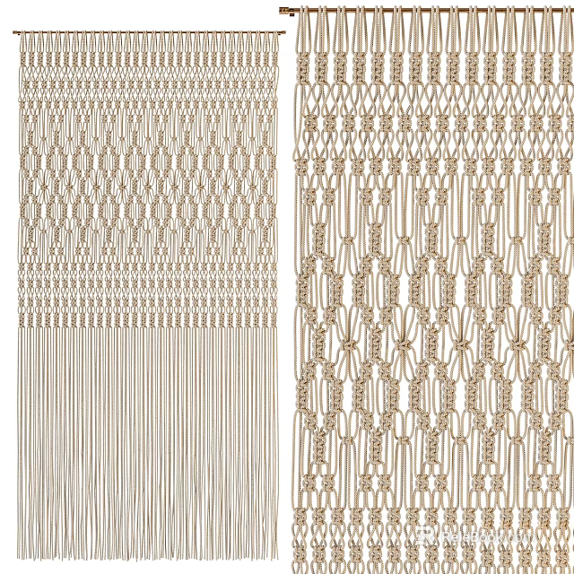 Decorative Beige Woven Texture Pattern With Interlaced Lines For Home Art Design 3d model