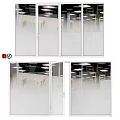 Modern Office Glass Doors With Transparent Panels White Frames And Ceiling Lights 3d model