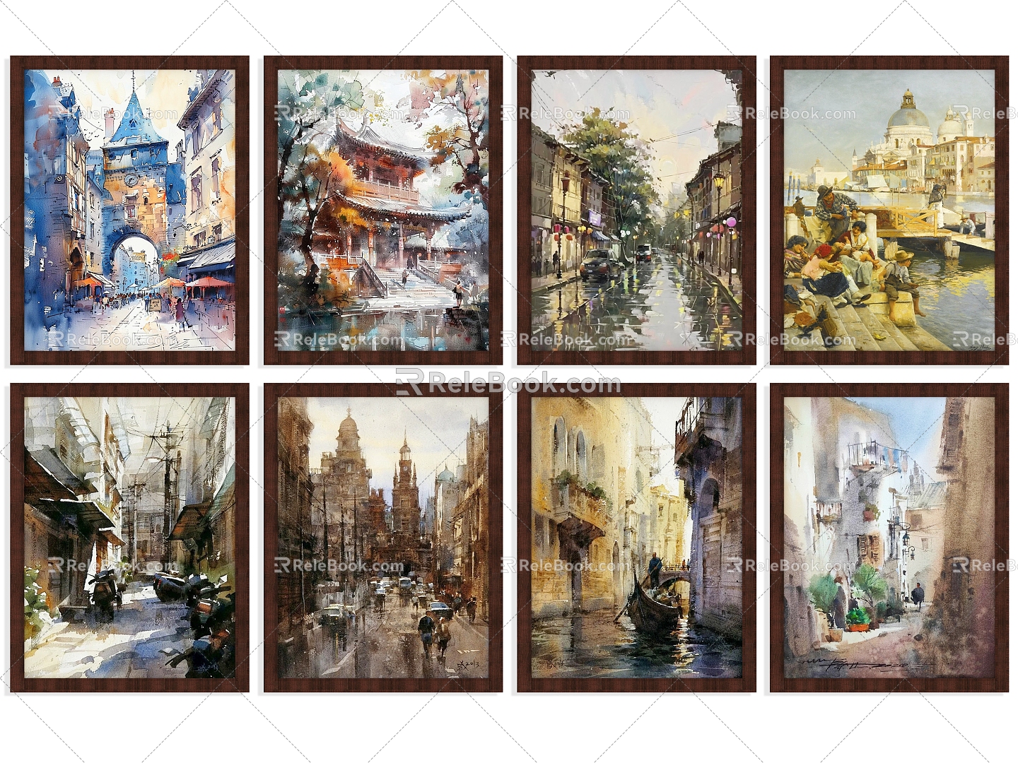 Modern Style Picture Frame Photo Frame Mirror Frame Decorations Pendant Carved European Component Landscape Painting Oil Painting Watercolor Wall Decoration Decorative Elements Van Gogh 3d model