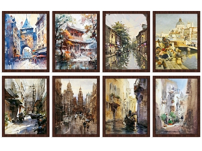 Modern Style Picture Frame Photo Frame Mirror Frame Decorations Pendant Carved European Component Landscape Painting Oil Painting Watercolor Wall Decoration Decorative Elements Van Gogh 3d model