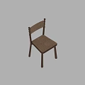 Wooden Frame Single Chair Featuring Woven Seat And Backrest Design
