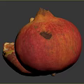 Whole And Cut Open Pomegranate With Juicy Arils On Dark Reflective Surface