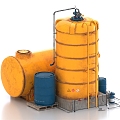 Industrial Tank Chemical Tank Industrial Equipment Oil Storage Tank 3d model