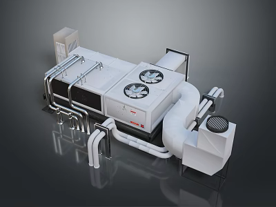 High Performance Desktop Computer Tower With Cooling Fans And Connecting Components 3d model