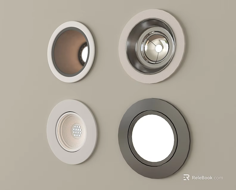Modern Downlights And Spotlights With Multiple Color Frames For Indoor Ceiling Lighting 3d model 