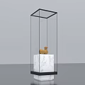 Modern Glass Showcase Shelves with Transparent Doors and Multiple Display Layers 3d model