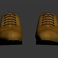 Classic Yellow Leather Lace Up Shoes With Black Sole And Smooth Surface Finish