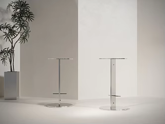 Modern metal bar stool 3d model