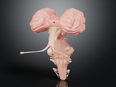 Realistic 3D Medical Model Showing Human Organs and Hair Anatomical Structures 3d model