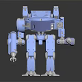 Futuristic Blue Mechanical Robot Character With Metallic Limbs And Detailed Joints