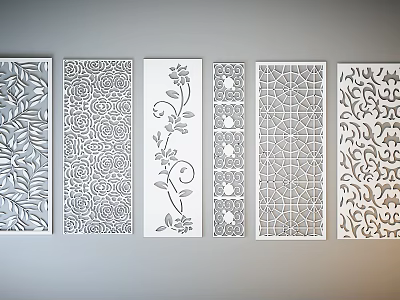 Decorative Stencil Collection With Floral Geometric And Swirl Pattern Designs 3d model