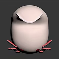 Cute 3D Game and Movie Character With White Body Pink Wings and Red Eyes
