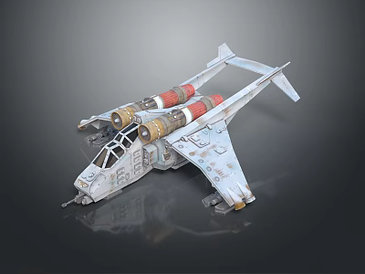 Fighter Jet With Twin Engines White Fuselage And Sleek Cockpit Design Details 3d model