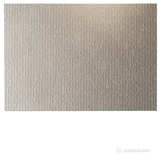 Square Rug With Neutral Striped Pattern Soft Texture For Modern Living Room Decor 3d model 