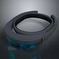 Modern VR Headset With Blue Lenses And Ergonomic Design For Virtual Reality
