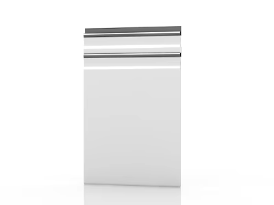 White Rectangular Container With Gray Top Stripes Modern Simple Design 3d model