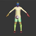 Man in yellow goalkeeper jersey holding soccer ball on gray background