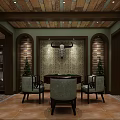 Classic Wine Cellar Interior With Wooden Racks Brick Walls And Hanging Chandelier