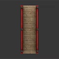 Red Arch Bridge With Red Railings Black Spherical Finials And Wooden Deck