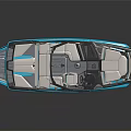 Turquoise And White Modern Yacht With Stylish Design