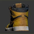 Stylish High Top Sneakers With Yellow Black And Blue Accents