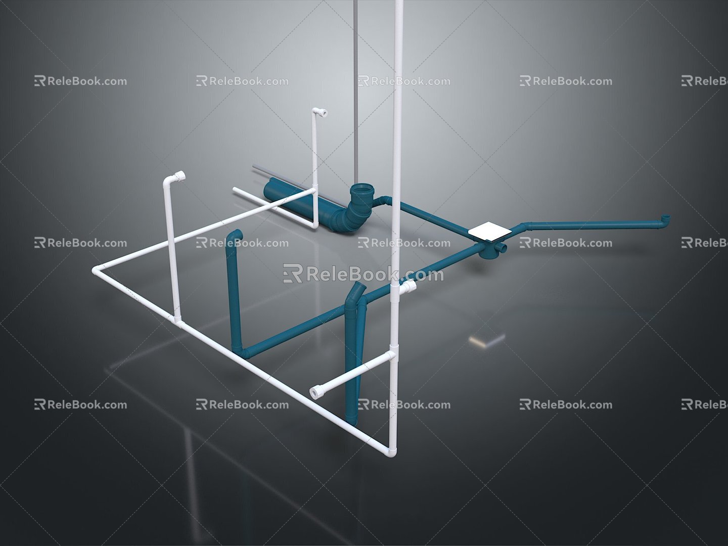 Pipe water pipe valve iron pipe fitting flange tee joint pipe water pipe valve 3d model