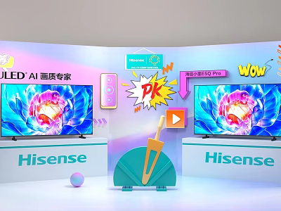 Live Stream Hisense TV LED AI Picture Quality PK Demo And 3d model