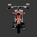 Shiny Red Classic Cruiser Motorcycle With Black Seat And Chrome Accents