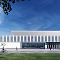 Modern multi-storey complex office building 3d model