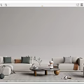 Modern Sofa Coffee Table Combination Sofa Coffee Table 3d model
