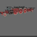Vintage Train Mechanical Chassis With Red Gray Large Wheels And Detailed Components