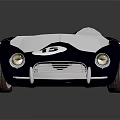 Dark Blue Vintage Race Car With Number 15 Union Jack Emblem And Brown Seats