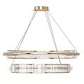 Modern Crystal Gold Chandelier With Multi Layer Circular Frame For Elegant Interior Lighting 3d model