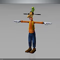 Cartoon Character with Green Hat Long Nose Orange Shirt Blue Pants and Arms Outstretched