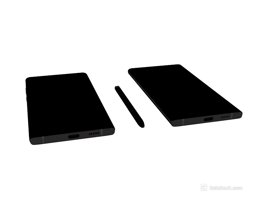 Two Black Digital Tablets With Stylus Pen For Tech Enthusiasts 3d model