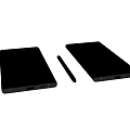 Two Black Digital Tablets With Stylus Pen For Tech Enthusiasts 3d model