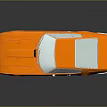 Orange Vintage Sports Car With Sleek Body Design And Black Roof