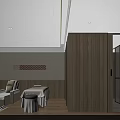 Modern SPA Room Interior With Wooden Panel Walls Massage Bed And Relaxing Chair