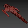 Modern Futuristic Yacht With Streamlined Metallic Hull Red Stripe And Sleek Design