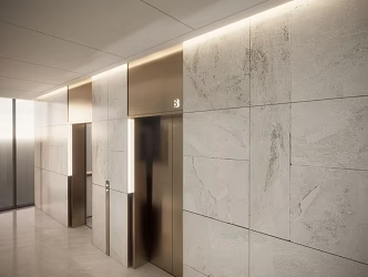 modern elevator hall 3d model